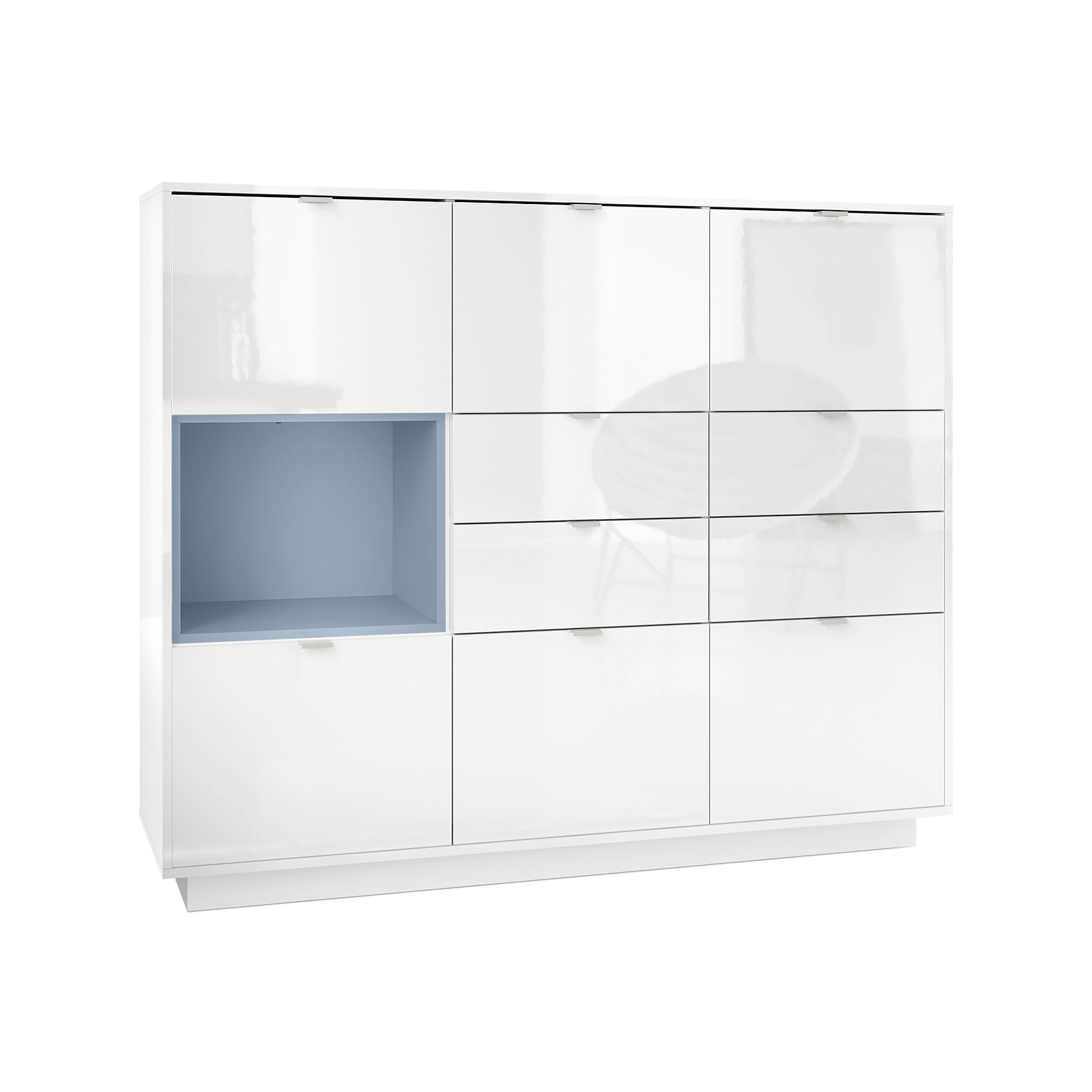 Vladon Marino Highboard - Sideboard Mit 4 Türen & 2 Schubladen, Made In Germany