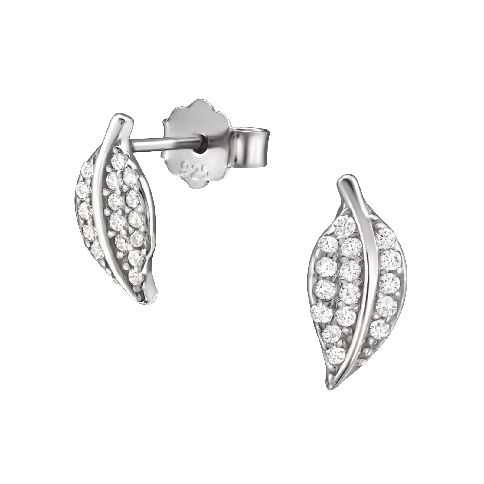 925 Sterling Silver Leaf Stud Earrings for Women & Girls – Nature Jewellery Gift Boxed