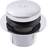 SUPPLYGIANT Tip Toe Bath Drain Assembly, 1-3/8 Inch Drain Stopper, Chrome Plated Finish