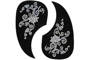 2Pcs Guitar Pickguard Sticker, Comma Shape Pick Guard for Acoustic Guitar Accessory (Silver Vine)