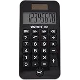 Victor 8-Digit Dual Power Pocket Calculator, Black (900-1) | Easy-to-Read LCD Display with Nonslip Rubber Keys, Compact Simple Calculator, 4.25 x 2.1-Inches