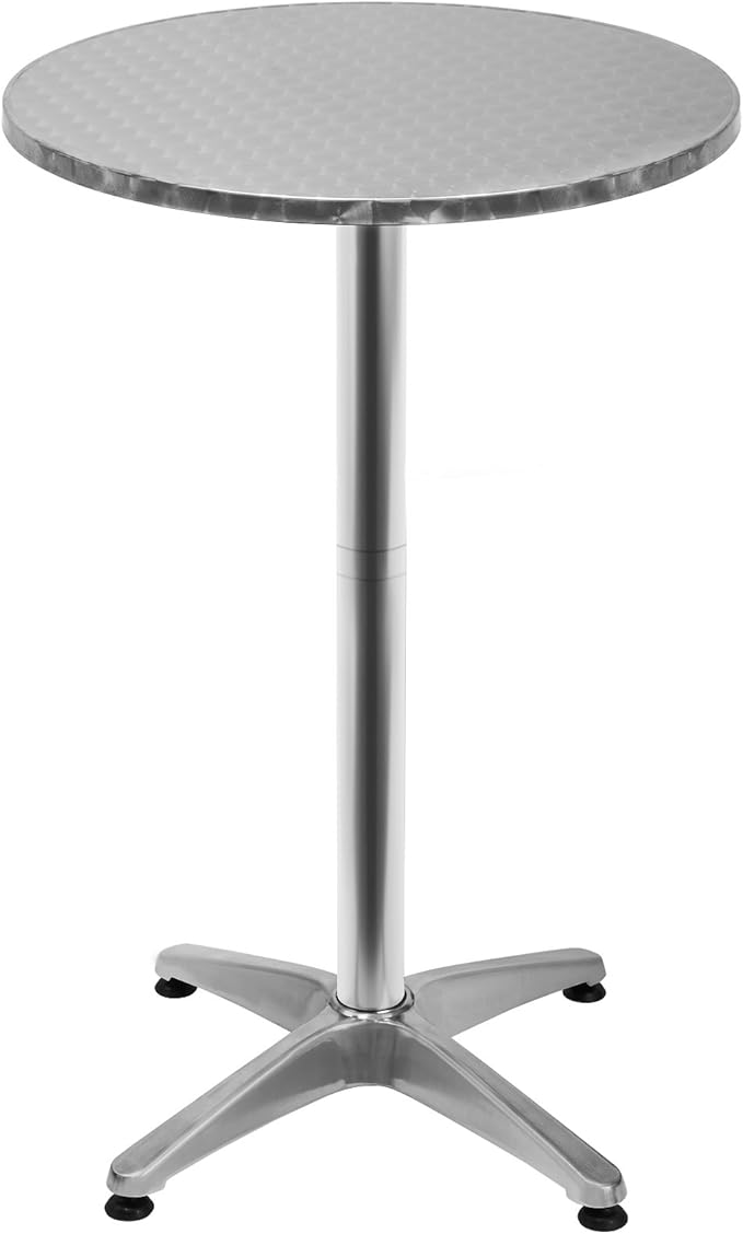 Deuba Adjustable Aluminium Bistro Table Round Garden Side Table made of