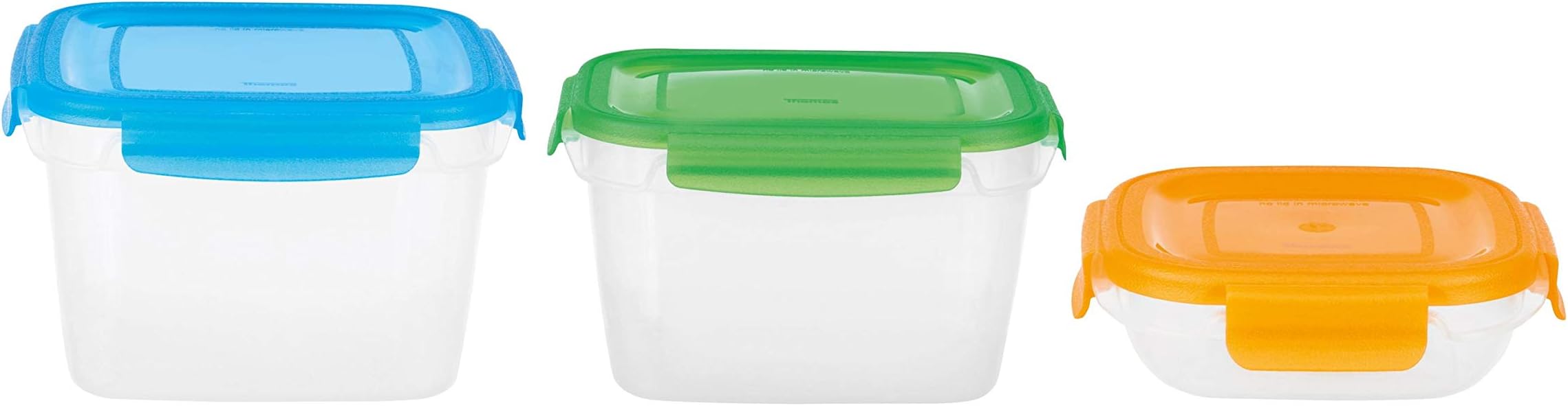 Thomas Fresh4 Storage Set Including 1.9L Rectangular, 0.5L Square and 2.9L Square Plastic Storage Containers