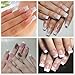 ECBASKET French Nail Tips Acrylic False Artificial Nail Tips for Nail Art 10 Sizes with Bags