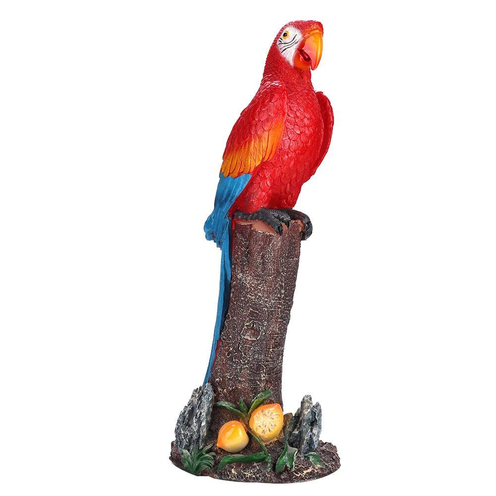 Jeffergarden Simulated Stunning 48cm-Large Parrot Garden Decoration, Parrot Sculpture on Log Indoors or Outdoors