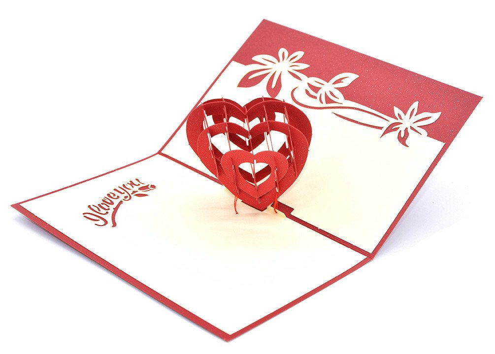 3D Pop Up Greeting Card for Valentines,Lovers,Couple's,Wedding,Dating,Anniversary (Heart of Love)