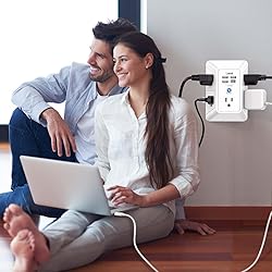 5 Outlet Extender Multi Plug Wall Outlets with 4