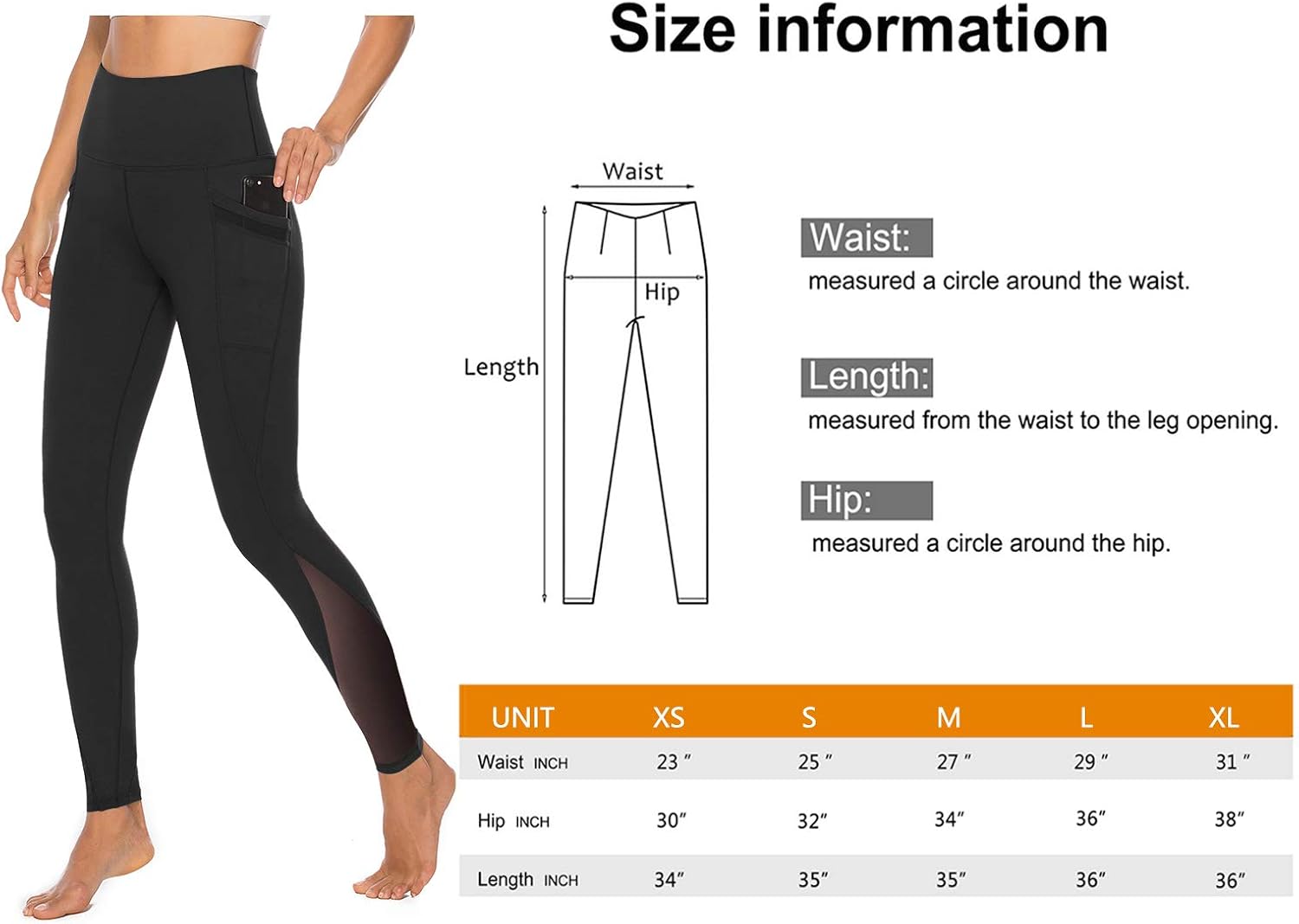 AFITNE Women’s High Waist Mesh Yoga Leggings with Side Pockets, Tummy Control Workout Squat-Proof Yoga Pants: Clothing