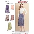 Simplicity US8421H5 Easy to Sew Women's Standard Fit and Asymmetrical Skirt Sewing Patterns, Sizes 6-14