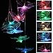 LED Solar Butterfly Wind Chimes Outdoor - Waterproof Solar Powered Changing Light Color 6 Butterflies Mobile Romantic Wind-Bell for Home, Patio, Gifts for Mom, Festival Decor, Night Garden Decoration