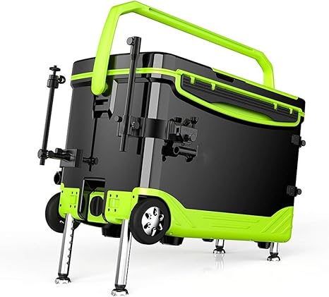 Amazon Co Jp バケットマウス タックルボックス 屋外用ボックス付ホイール多機能釣り太い超軽量の耐用釣りボックス釣り椅子フルセット Color Green Size 56x32x36cm ホーム キッチン