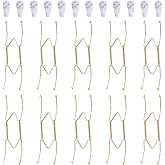 Fasunry 10-Piece Brass Plate Wall Hangers, 8 Inch Invisible Decorative Plate Holders, Comes with 12-Piece Wall Hooks