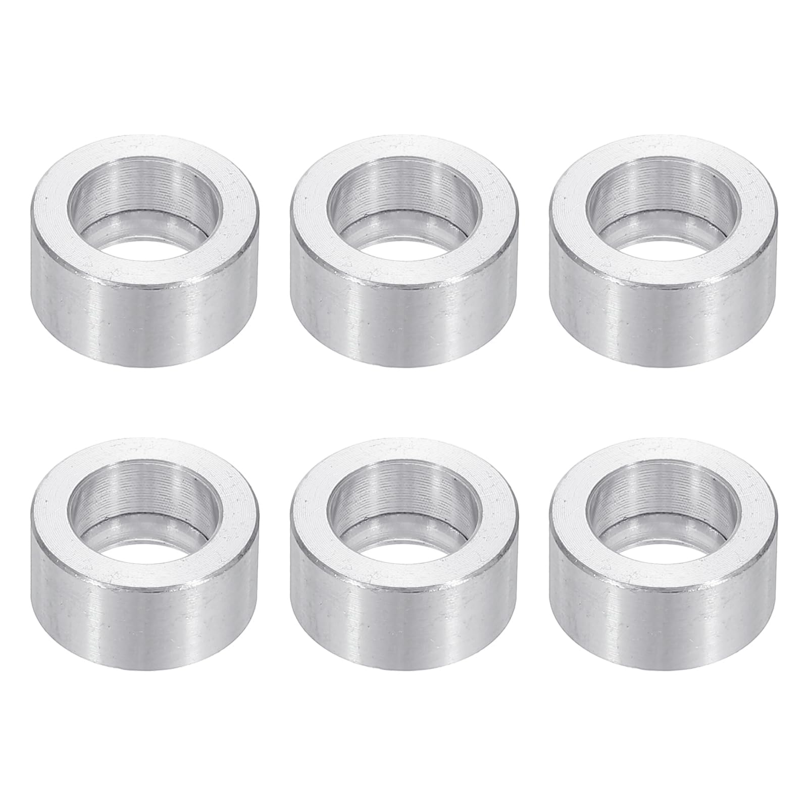 PATIKIL M10 Aluminum Spacers, 6pcs 3/8" x 5/8" Round Metal Spacers for 3/8 or M10 Screw Bolts, Unthreaded Standoff Bushing 5/16"L, 10.2x16x8mm