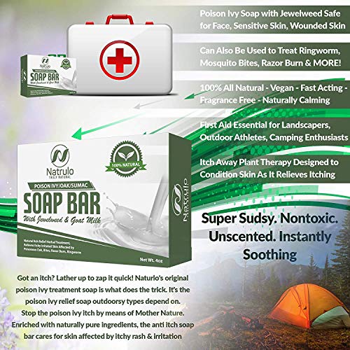 Poison Ivy Soap Bar with Jewelweed Soothing, Healing Natural Itch