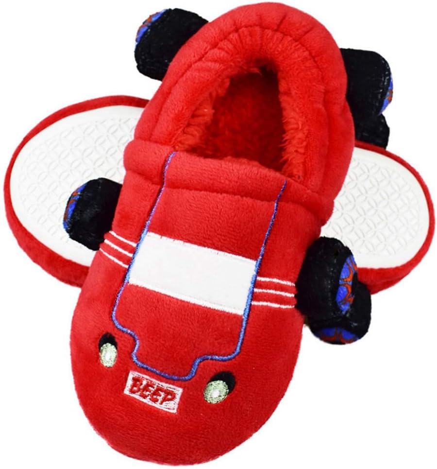 Boys Little/Big Kids Warm Plush Rocket Slippers with Memory Foam Sole Indoor Outdoor Shoes