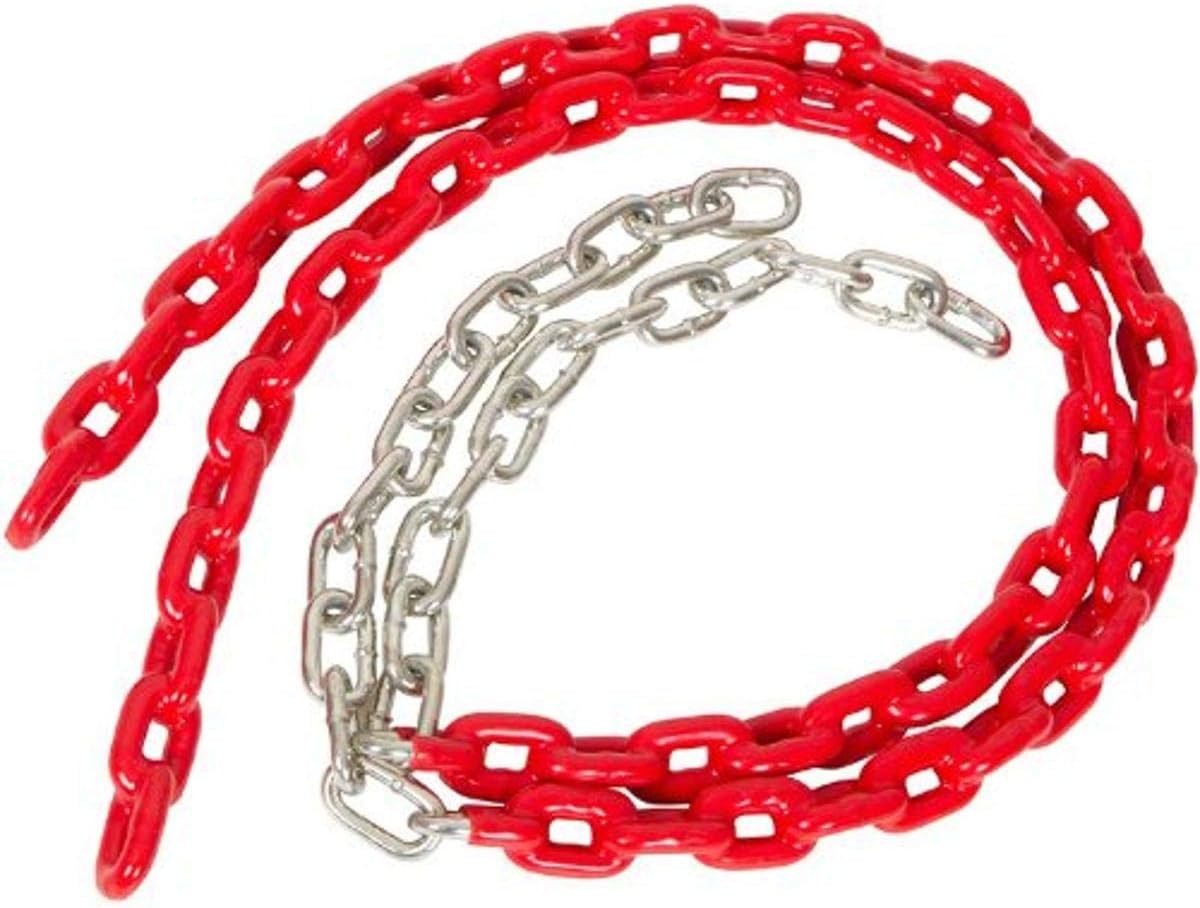 Swing Set Stuff Coated Trapeze Swing Chain with SSS Logo Sticker, Red, 3 1/2': Toys & Games