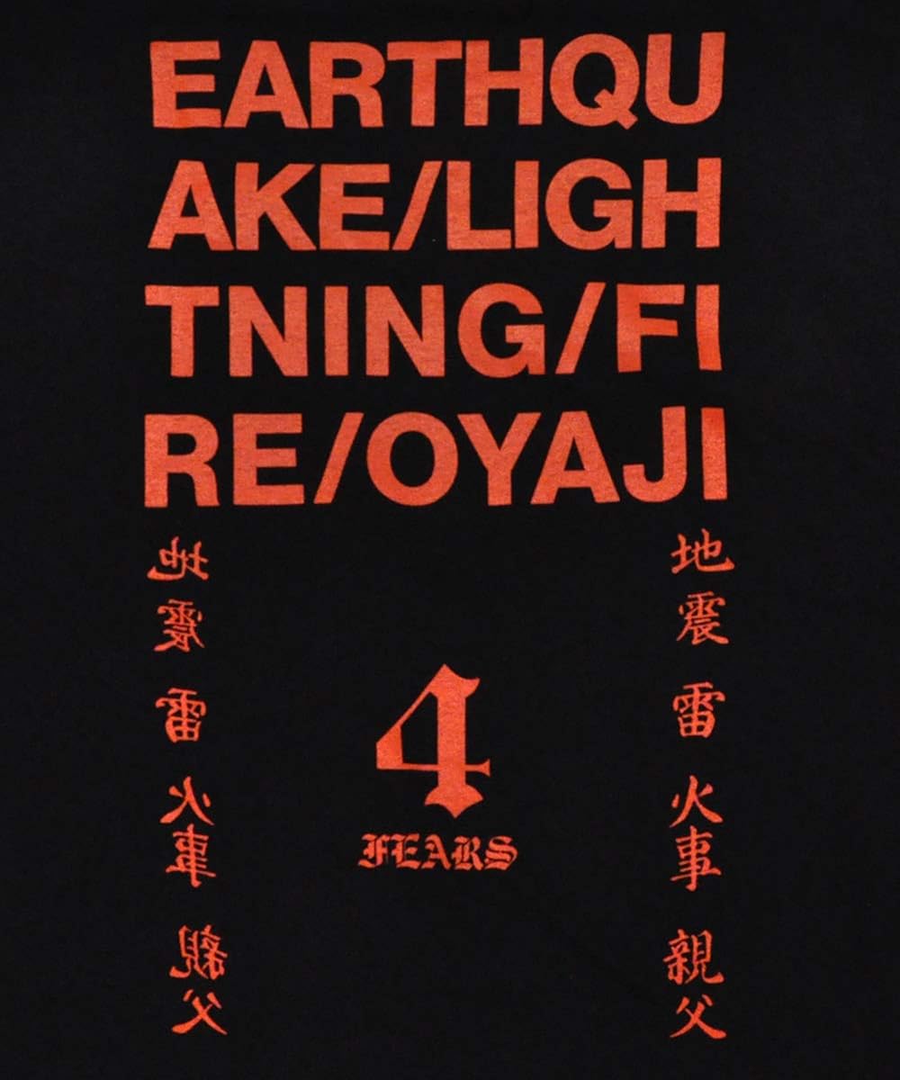 Amazon サムライコア メンズ Tシャツ 地震 雷 火事 オヤジ Long Tee Sr Lt 014c ブラック ロンt ロングスリーブ 長袖 トップス Tシャツ カットソー 通販