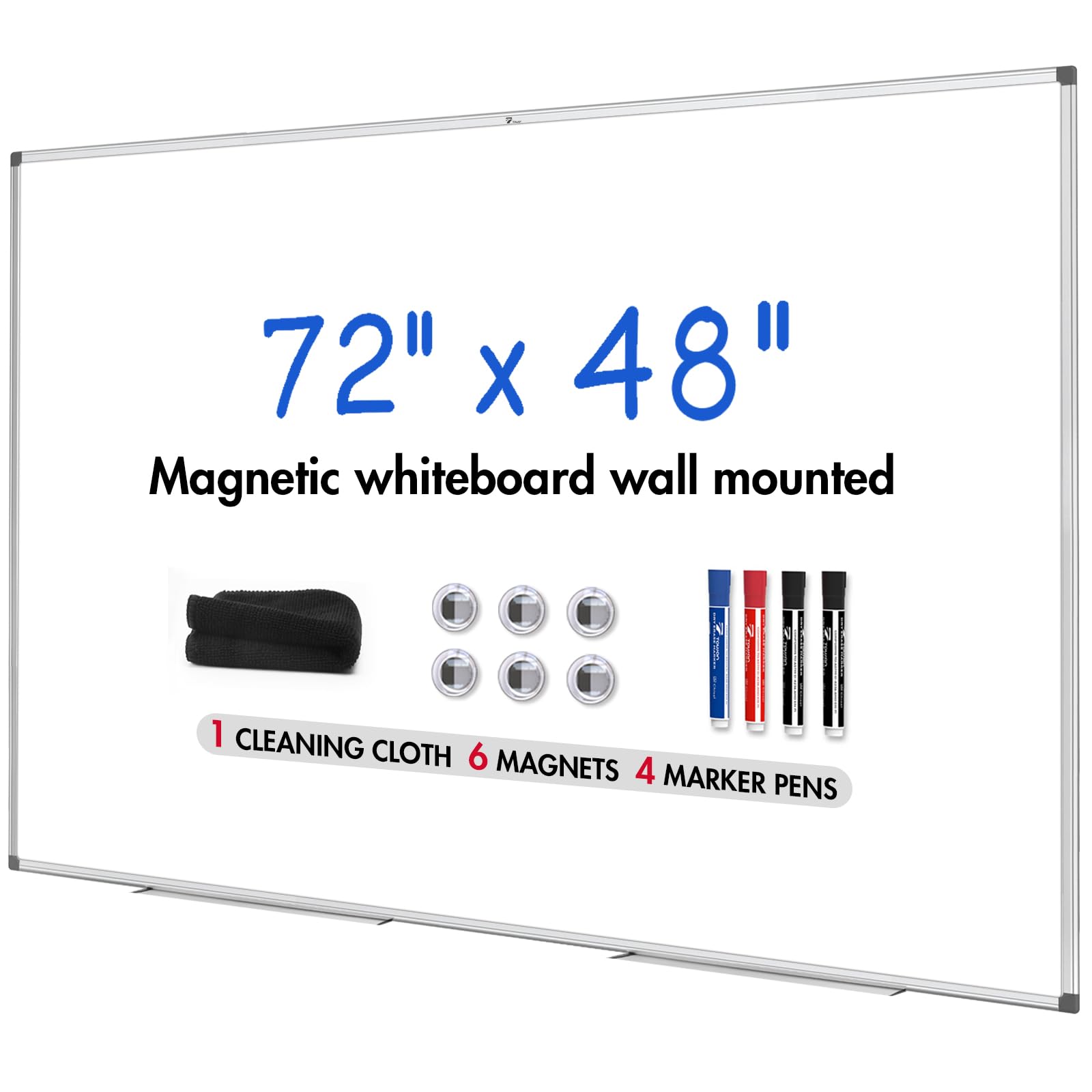 Photo 1 of (truck/trailer pick up only)
TOWON Silver Border Whiteboard Dry Erase, 72x48 in White Board Dry Erase, Presentation Magnetic Aluminum Framed Whiteboard, Dry Erase Board Wall Mounted with Markers, Pen Tray, Magnets, Cleaning Wipe