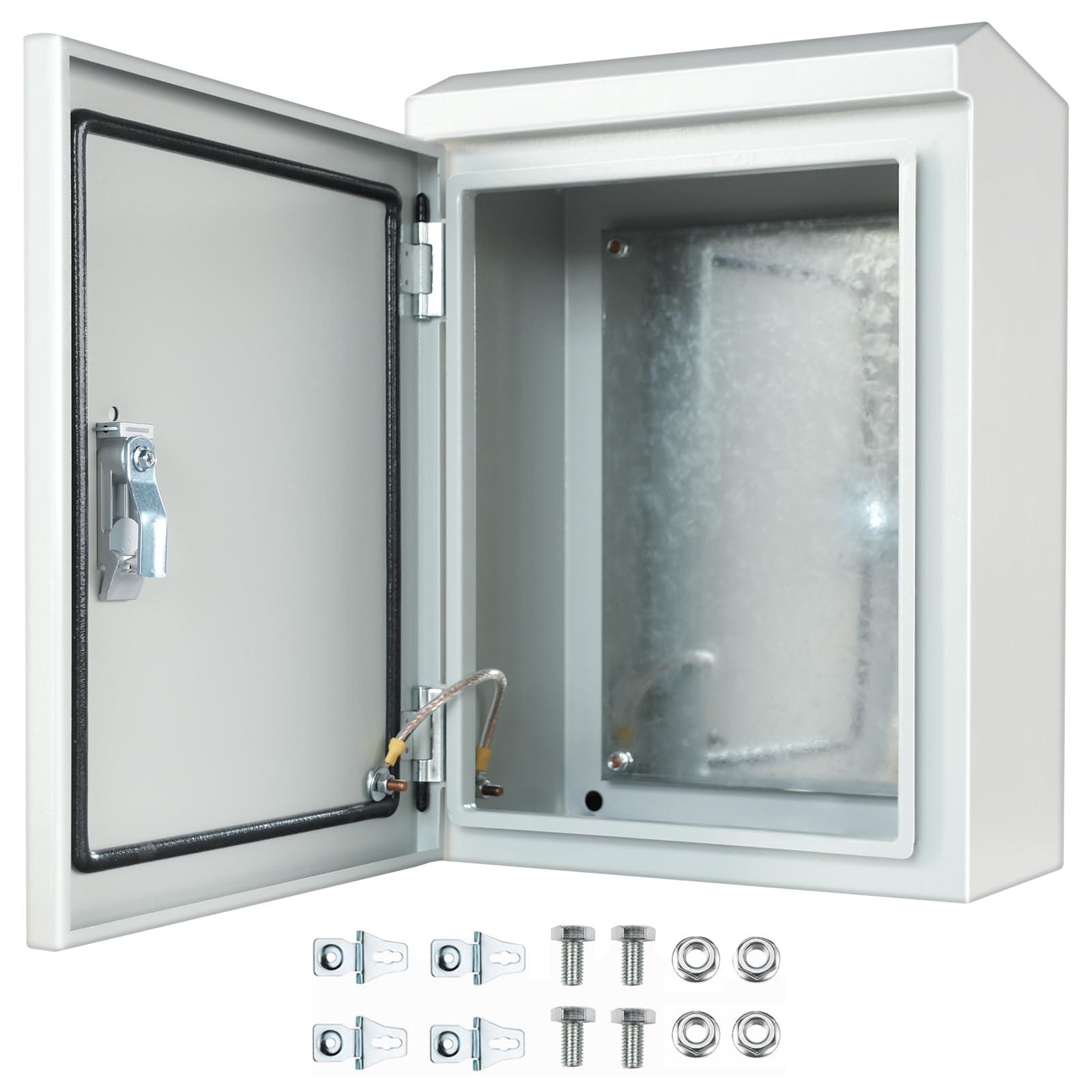 Photo 1 of Waterproof Outdoor Electrical Box,IP56 steel construction Outdoor Junction Box shields your electrical components from dust, moisture, and harsh weather conditions. (Grey, 15.74"×11.8"×6.29")