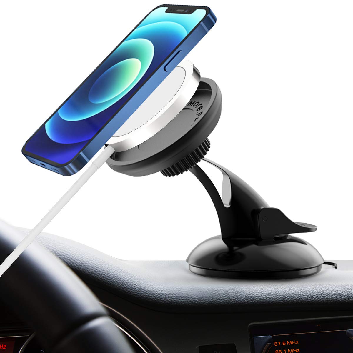 BESINPO For Mag-safe Car Mount, 360° Rotation Dashboard Adjustable with VHB Adhesive Mounting Base Charger Stand Holder Bracket for Car Office Desk Compatible for iPhone 12 Series iPhone 13 Series