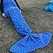 T-tviva Handmade Knitted Mermaid Tail Blanket，All Seasons Warm Sofa Quilt Living Room Blanket for Kids and Adults (70.9
