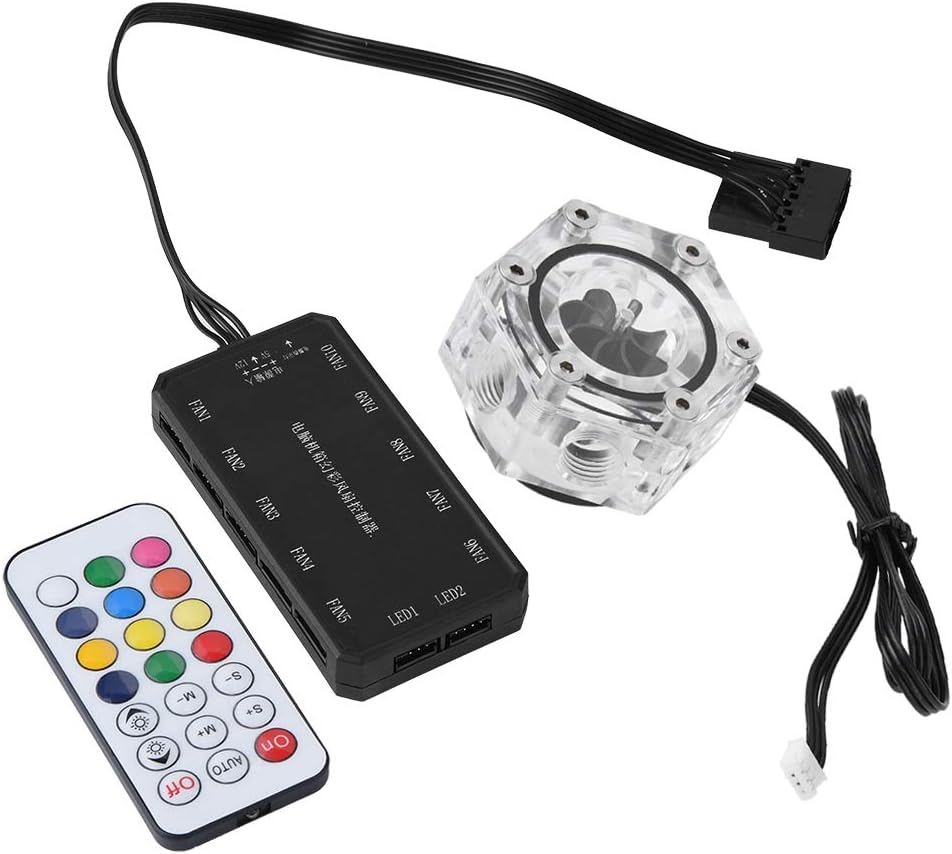 Socobeta Flow Meter Indicator 6 Way Acrylic Flow Meter Indicator G1/4 Threaded For PC Computer Liquid Water Cooling