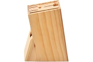 ibasenice Wood Cutter Stand Kitchen Utensil Holder Natural Wood Knife Block with Multi-Slot Storage