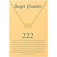 Tasunom Old English Angel & Number Necklace Numerology Jewelry for Women 18K Gold Plated Stainless Steel