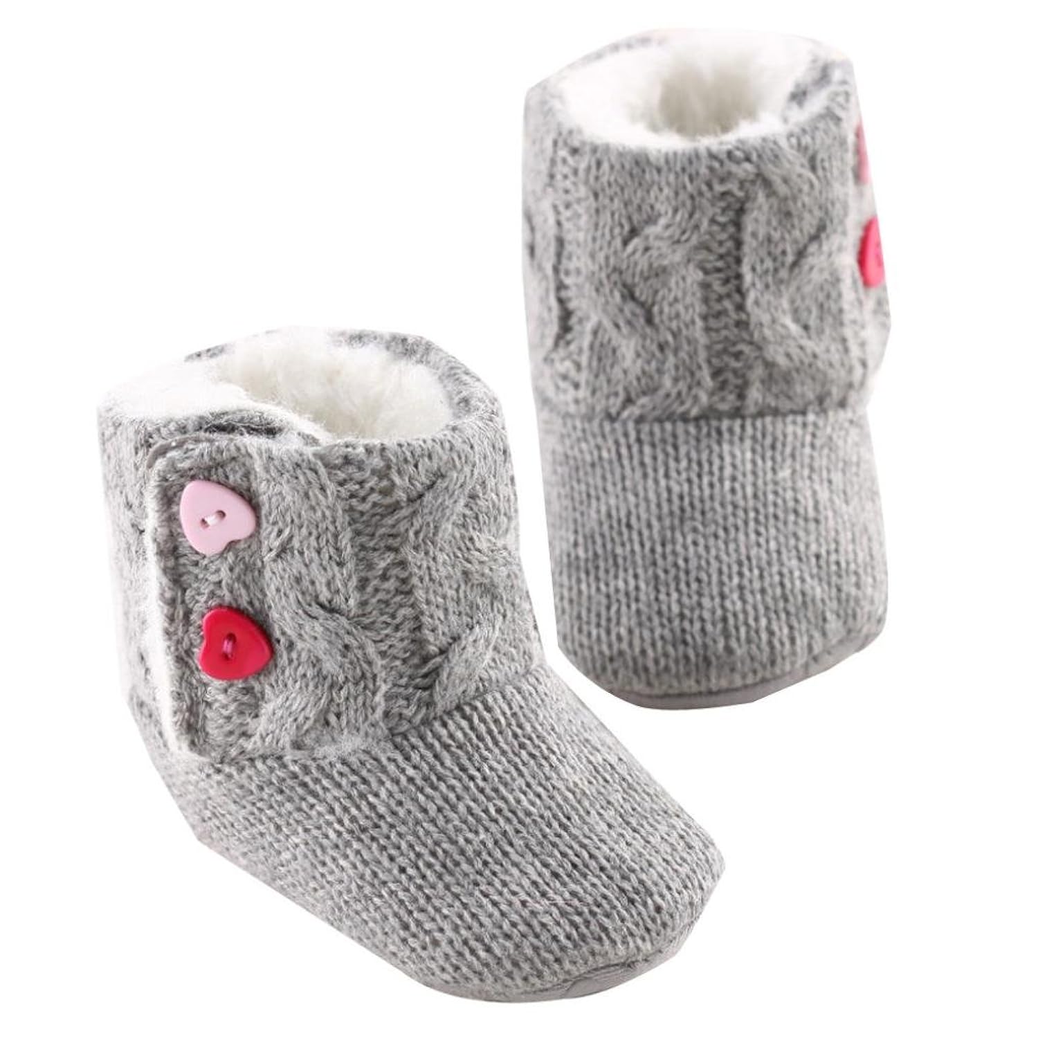Tefamore Zapatos de niño Prewalker Invierno Soft Sole Crib Botones de botón