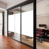FILMGOO Blackout Window Film Privacy 100% Light Blocking 44.5x200cm White view 3
