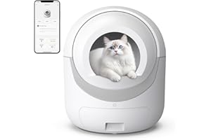 BCHARYA Self Cleaning Cat Litter Box with APP Control, Automatic Liiter Box for Multiple Cats, Quiet Operation, Large Space, Includes Cat Litter Box Liners