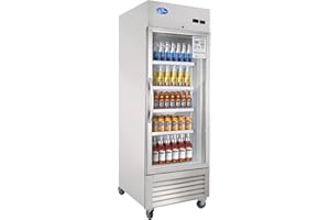 kalifon Commercial Display Refrigerator Merchandiser with 1 Glass Door - 23 Cu.Ft Upright Display Refrigerator with LED Lighting