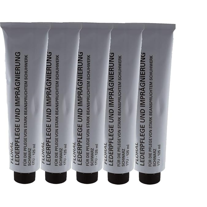 Floral Lederpflege und Imprägnierung Schwarz Bundeswehr 125ml Tube (5er Pack)