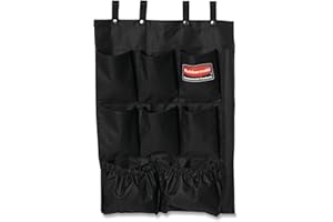 Rubbermaid Commercial 9-Pocket Housekeeping Cart Organizer, Black, FG9T9000BLA