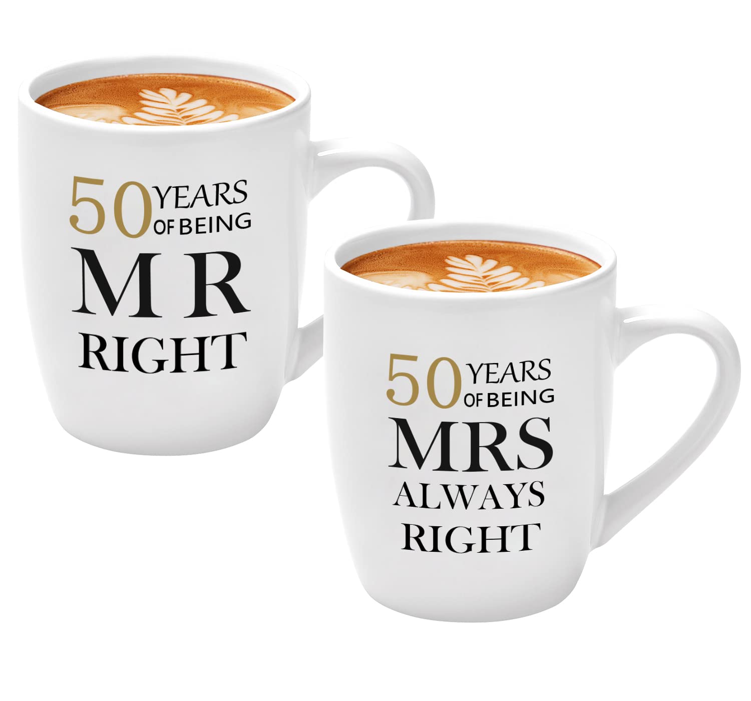 Joymaking 50th Golden Wedding Gifts for Couple Parents Grandparents, 12oz Ceramic Coffee Cup Gifts 50th Anniversary for Parents Friends, Coffee Mugs Gift for Anniversary Christmas Valentines