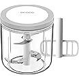 Manual Food Processor Vegetable Chopper, ZWCEGND 1000ML Onion Chopper Hand Pull String Garlic Chopper Mincer, Whisk and Smoothie Blender