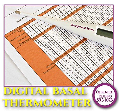 Starlight and Sunny Basal Thermometer Waterproof, 1/100th° Highly Sensitive, Perfect Companion for Ovulation, Fertility Calculator for Body Temperature to Become a Pregnant Woman