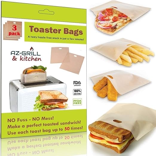 Grilled Cheese Toaster Bags Set of 3 Nonstick Reusable