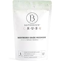 Bathorium Northern Sage Recovery Crush, Revitalizing Bath Soak, Dead Sea & Epsom Salt, Sage, Pine, Eucalyptus, pH-Balanced fo