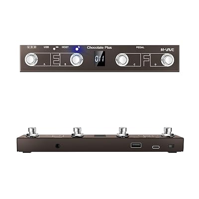 M-VAVE Chocolate Plus MIDI Footswitch Controller Pedal, 4 Buttons, USB Compatible, APP Control, Portable