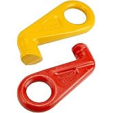 QWORK Shipping Container Lifting Hooks, 2 Pack 12.7 T Left &amp; Right 45 Degree Alloy Steel Container Hook Lifting Lug for Shipping, Cargo, Storage, Moving, Yellow