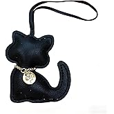 VINWO Leather Cat Keychain, Cat Bag Charm for Handbags Tote Bags Key Chains for Women