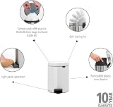 Brabantia 112065 newIcon Pedal Bin 5 L White with Inner Bucket view 2