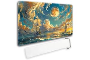 MATPYOS Durable MTG Playmat TCG Playmat with Zone and Locking Edges for MTG Gaming - Includes Waterproof Storage Bag (playmat (5),Without Zone)