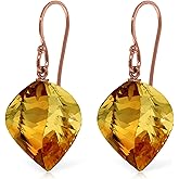 Galaxy Gold GG 14k Rose Gold Dangle Earrings with Spiral Citrines