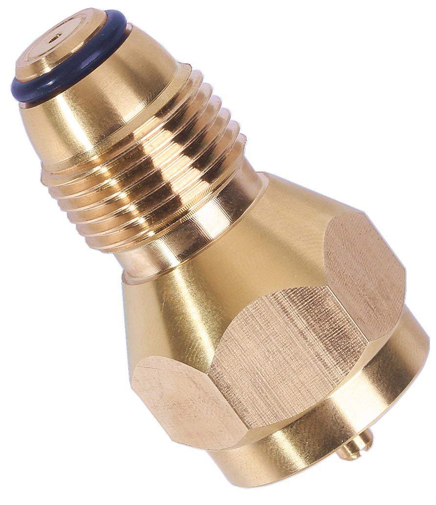 DozyAnt Universal Safest Propane Refill Adapter for Throwaway Disposable Bottle - 100% Solid Brass Regulator Valve Accessory for All 1 LB Tank Small Cylinders