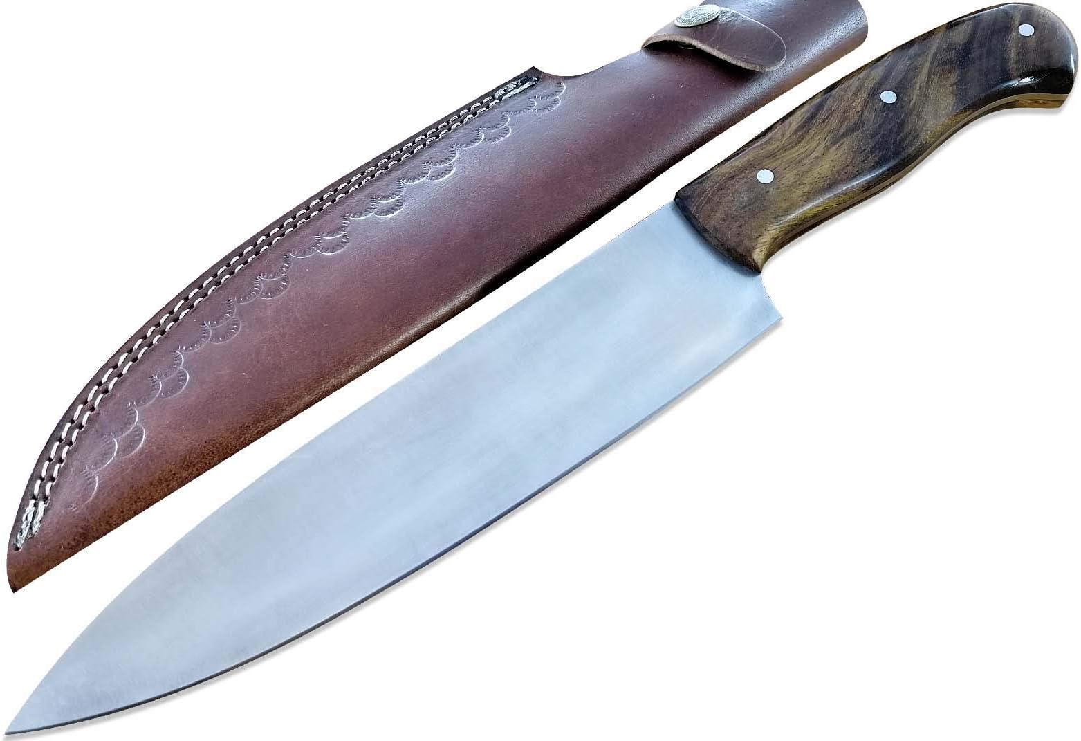 Chef knife kitchen knife handmade Damascus steel blade overall length 32.00 cm.Blade length 20.00 cm 22380