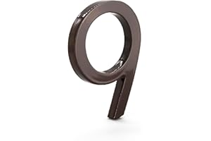 Montague Metal Products MHN-04-F-RB1-9 Solid Brushed Aluminum Modern Floating Address House Numbers, 4", Powder Coated Roman Bronze