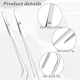 Fizzix 2 Pcs Extra Long Reptile Feeding Tongs 10.6in Straight Curved Tweezers view 4