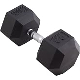 Body Sport Rubber Encased Hex Dumbbell Weight, Single &ndash; Dumbbells for Exercises &ndash; Strength Training Equipment &ndash; Home Gym Accessories &ndash; Weight Training